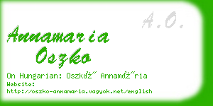 annamaria oszko business card